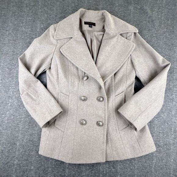 Jason Kole Jackets & Blazers - Jason Kole Peacoat Women’s Size S Wool Blend Double Breasted Oatmeal Color